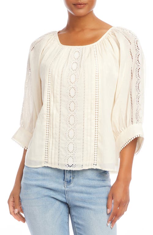 Karen Kane Openwork Detail Top in Cream at Nordstrom, Size X-Large