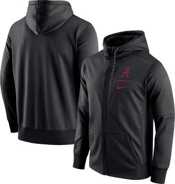 Men's Nike Black Alabama Crimson Tide Logo Stack Performance Full-Zip Hoodie