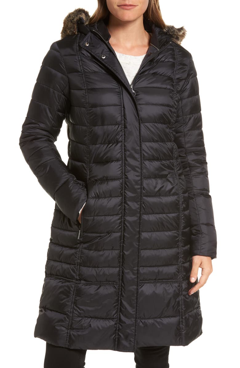 Barbour Fortrose Hooded Quilted Coat with Faux Fur Trim | Nordstrom