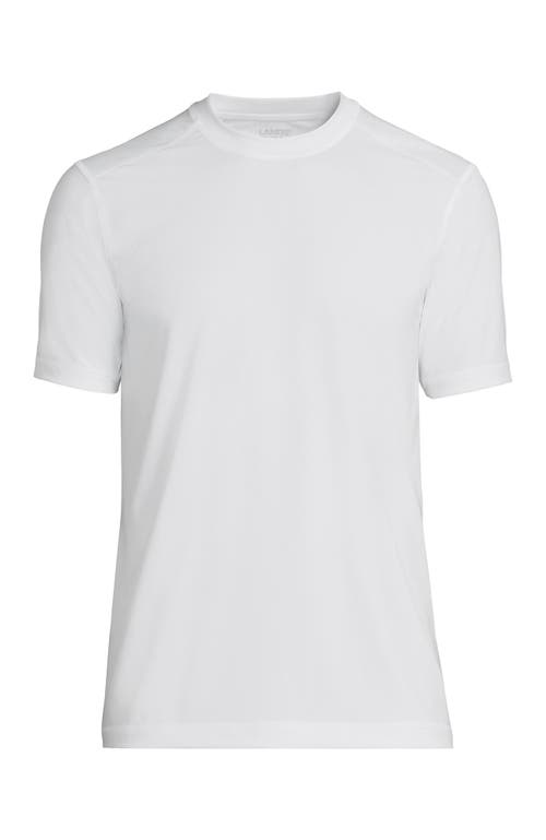 Lands' End Short Sleeve Swim Tee Rash Guard In White