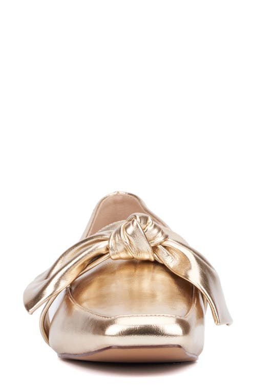 New York And Company Dominica Bow Loafer In Gold