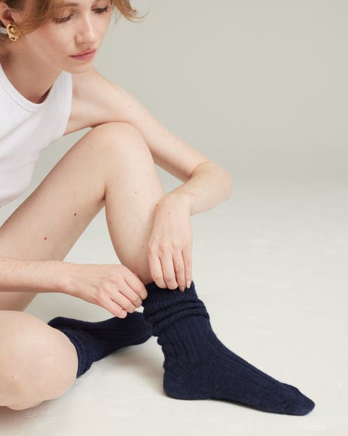 Shop Nudea The Slouchy Socks In French Navy