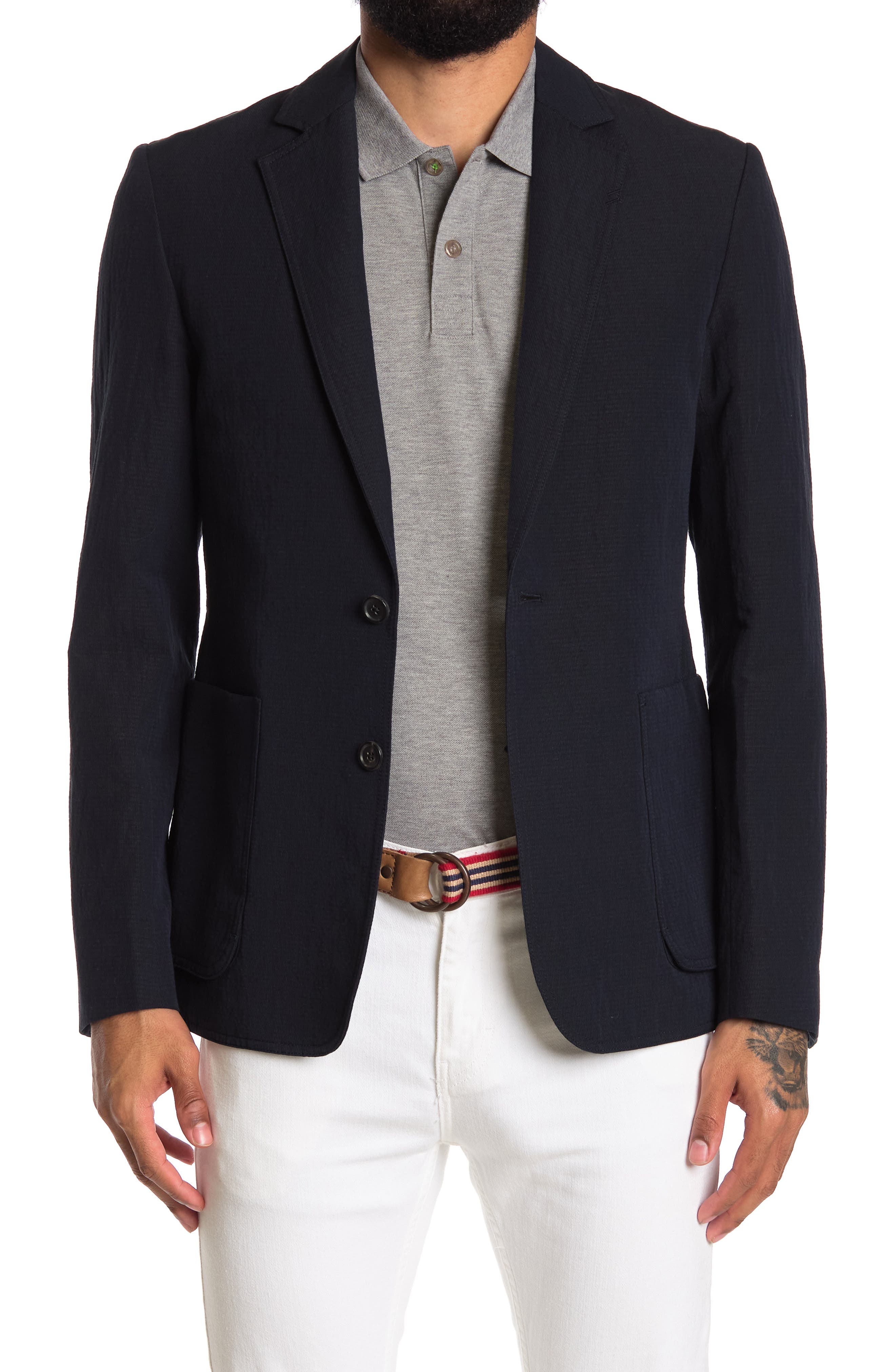 Billy Reid Bellow Pocket Twill Jacket In Navy ModeSens