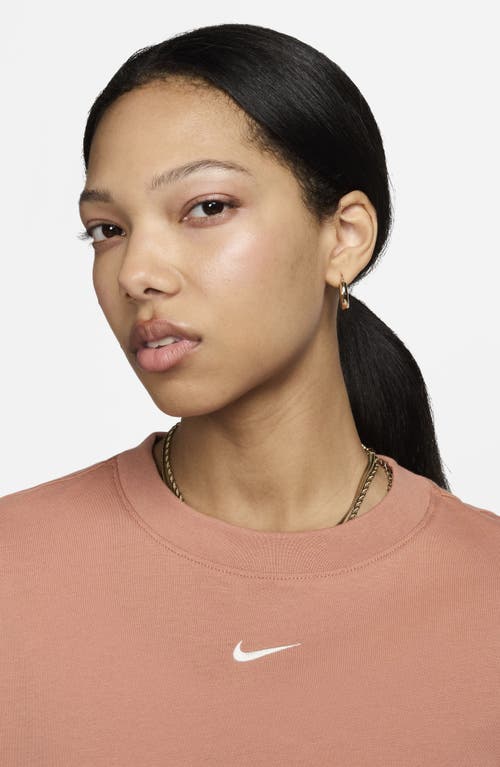 Nike Sportswear Essential T-shirt Dress In Terra Blush/sail