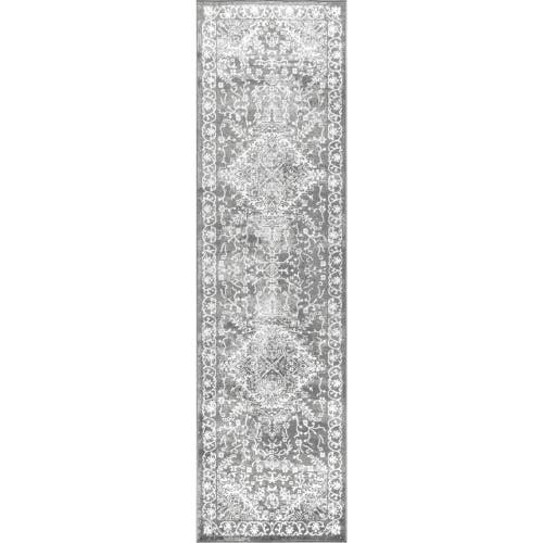 Jonathan Y Modern Persian Vintage Medallion Area Rug In Light Gray