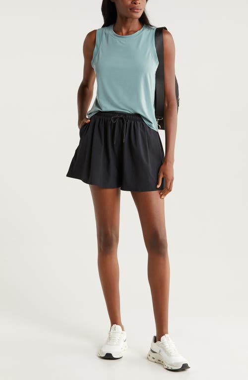 Shop Zella High Waist Flutter Shorts In Black