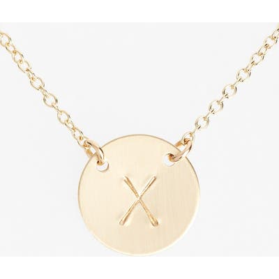Nashelle 14K-Gold Fill Anchored Initial Disc Necklace