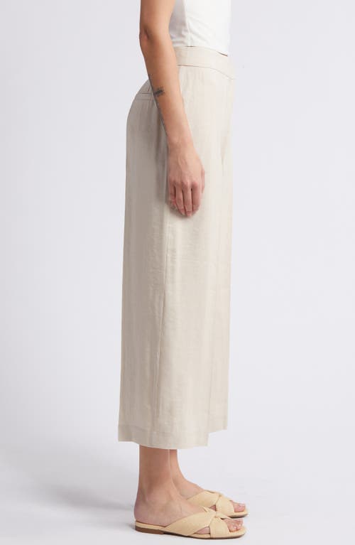 Shop Kobi Halperin Brent Linen Blend Crop Pants In Shell