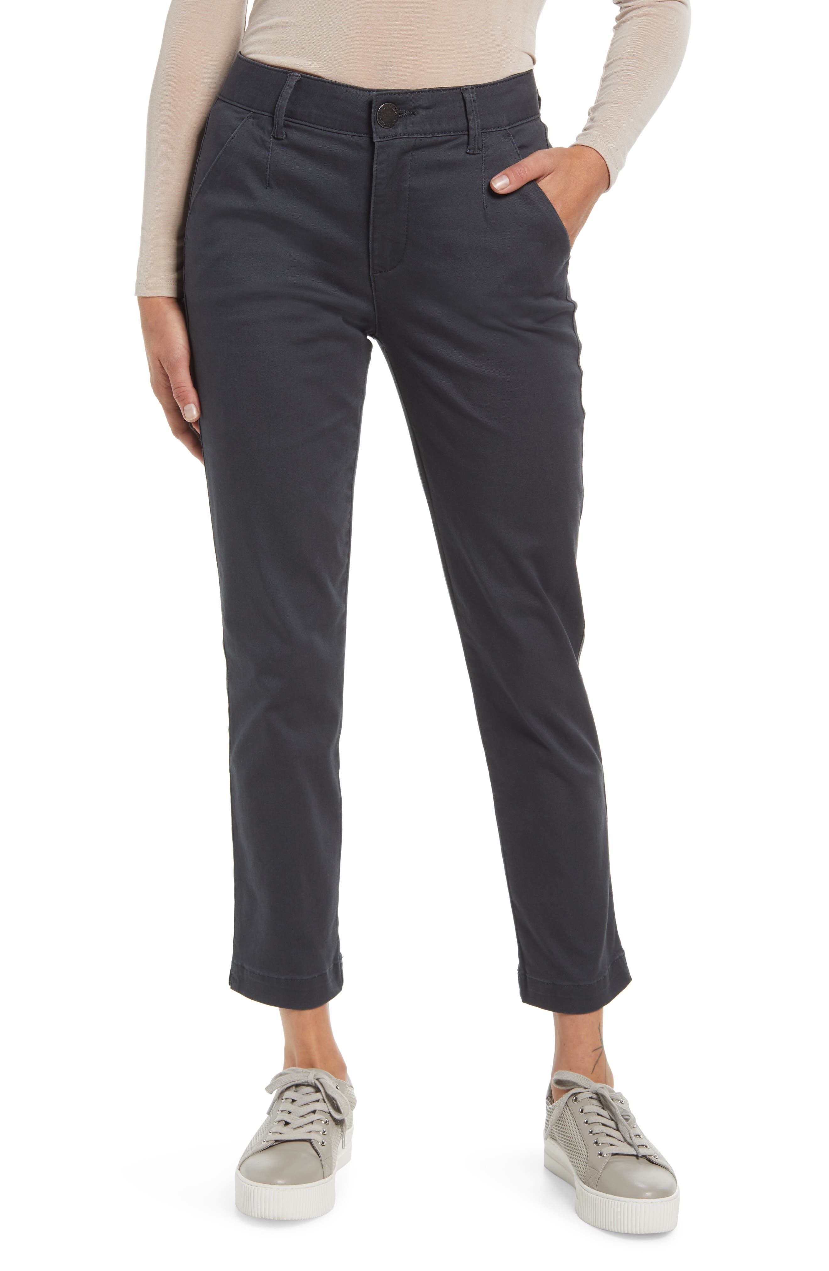 womens gray chinos