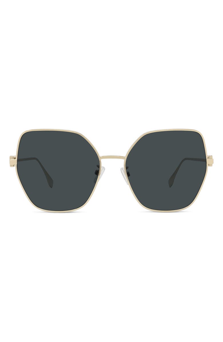 Fendi - Baguette - Square Oversize Sunglasses - Gold Gray - Sunglasses - Fendi  Eyewear - Avvenice