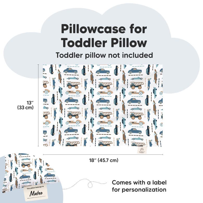 Shop Keababies Printed Toddler Pillowcase 13x18" In Vroom