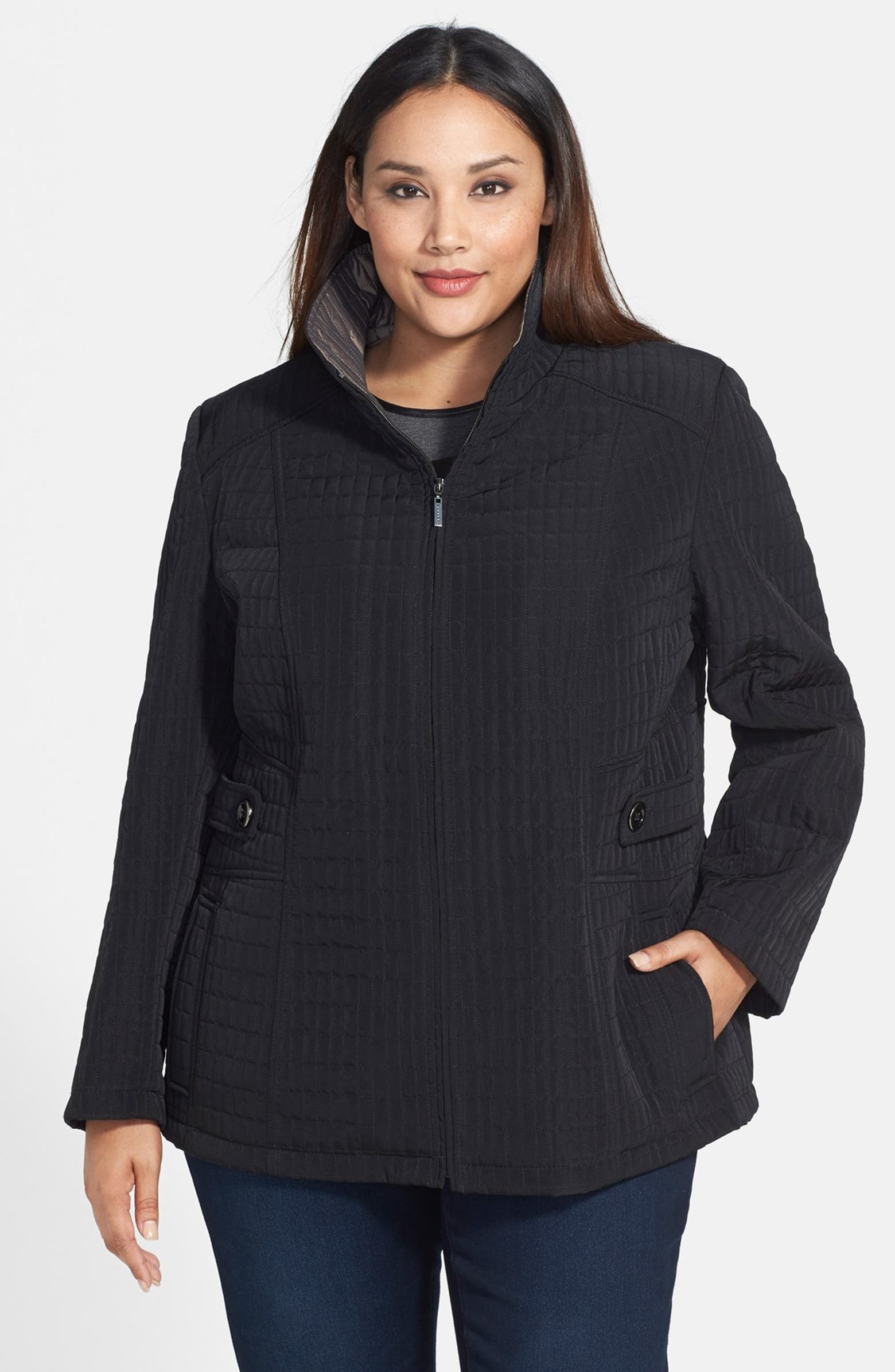 Gallery Side Tabs Quilted Zip Jacket Plus Size Nordstrom gallery-side-tabs-quilted-zip-jacket-plus-size-nordstrom