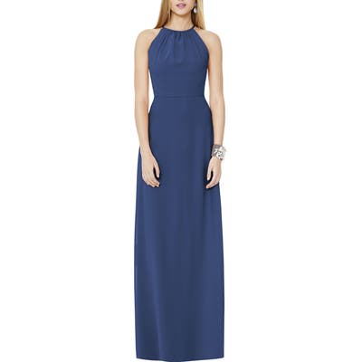 Social Bridesmaids Matte Chiffon Gown, Blue