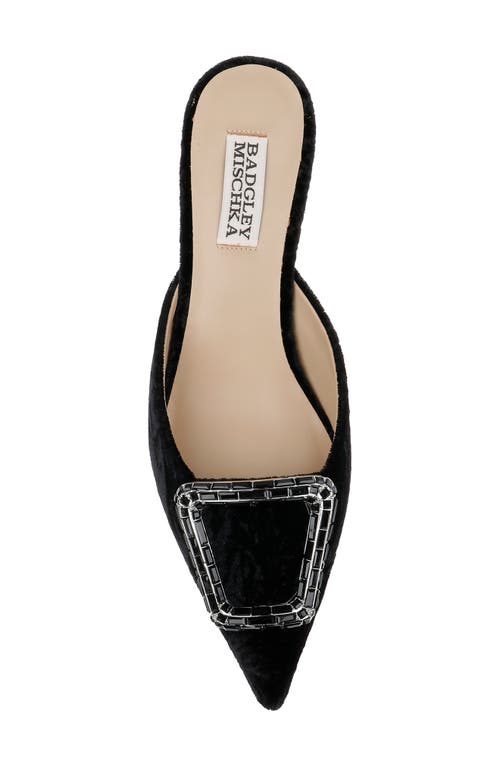 Shop Badgley Mischka Collection Abigayl Pointed Toe Mule In Black Velvet