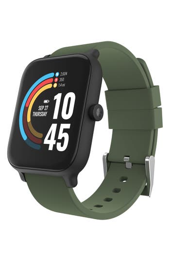 Shop I Touch 24/7 Evo Rectangle Smartwatch, 43mm In Black Case Black/olive