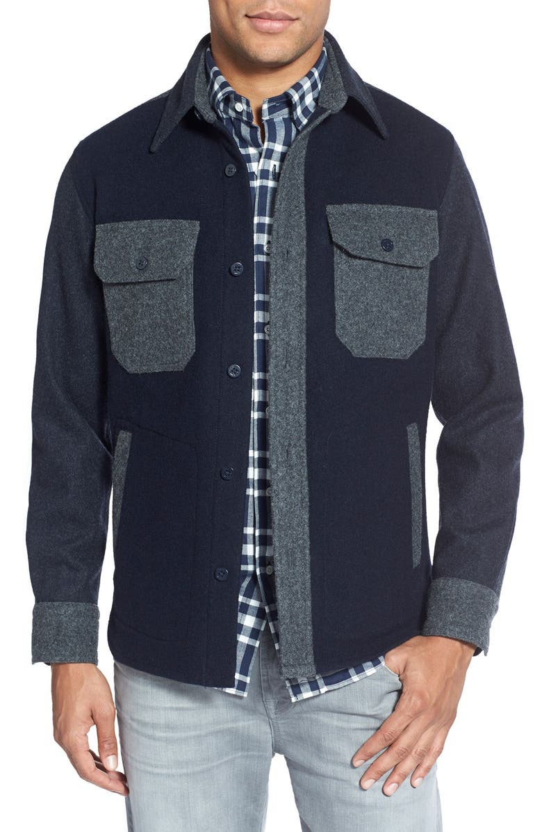 J. Press York Street 'CPO' Trim Fit Wool Blend Shirt Jacket | Nordstrom
