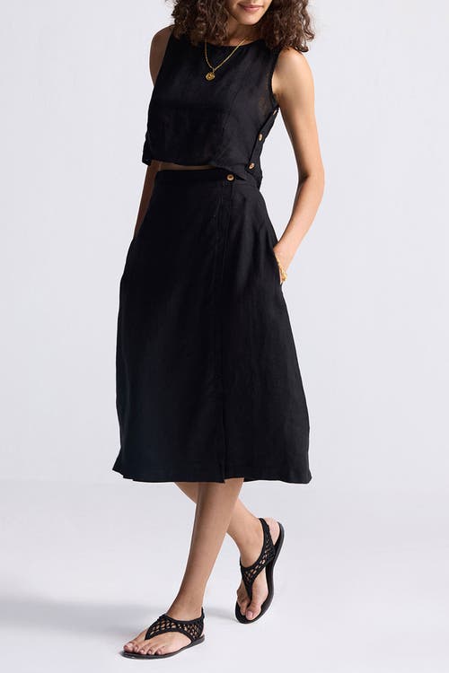 Reistor Overlap Midi Skirt In Black