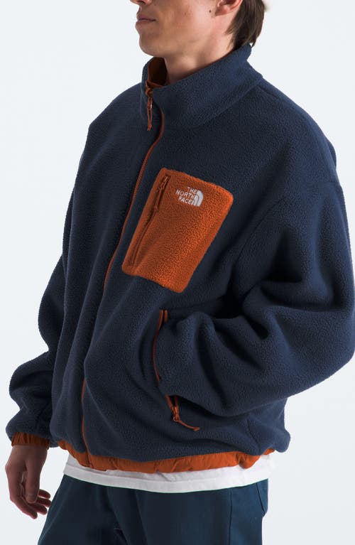 Shop The North Face Yumiori Reversible Jacket In Earthen Copper/summit Navy