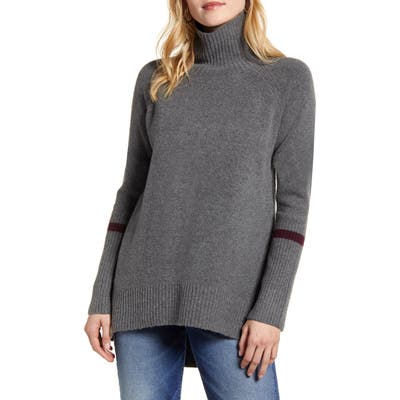 Halogen High Low Oversize Wool Blend Sweater, Grey
