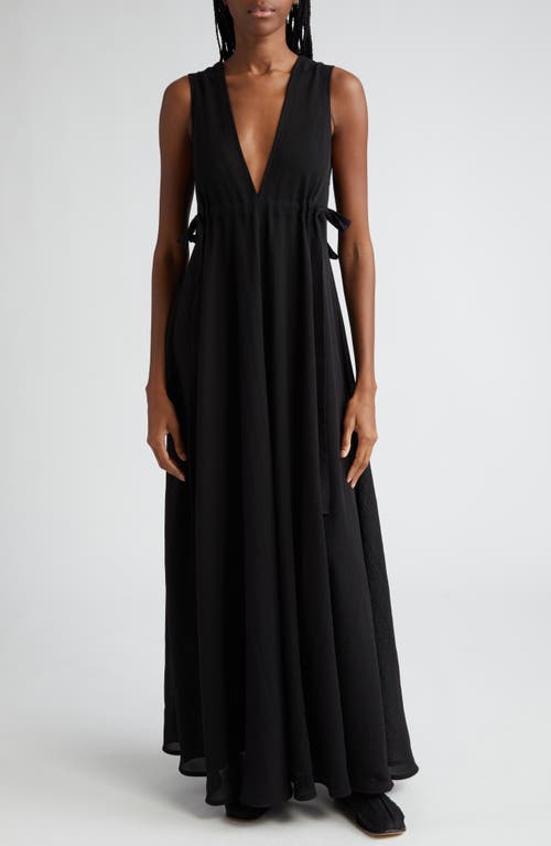 Proenza Schouler Lorna Plunge Neck Mesh Maxi Dress Black at Nordstrom,