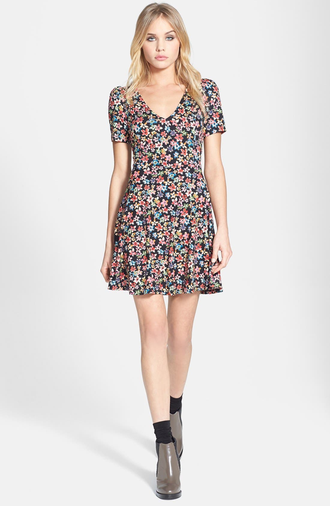 'Emma' Floral Tea Dress Nordstrom