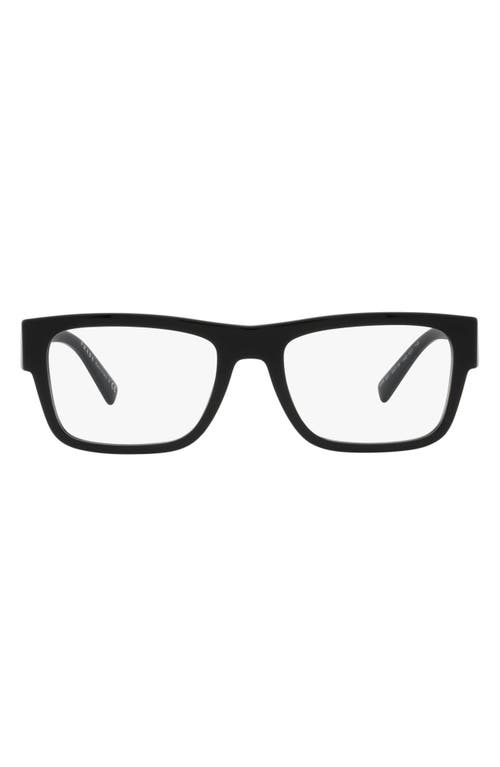 Prada 54mm Rectangular Optical Glasses in Black at Nordstrom