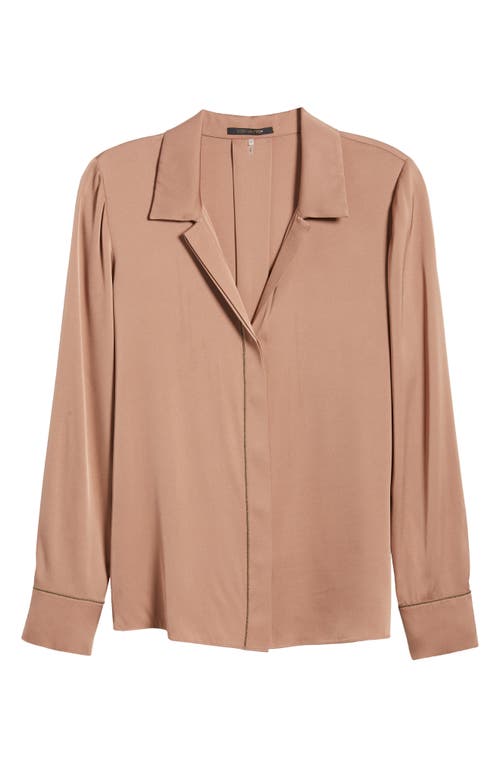 Shop Kobi Halperin Stretch Silk Button-up Shirt In Sepia