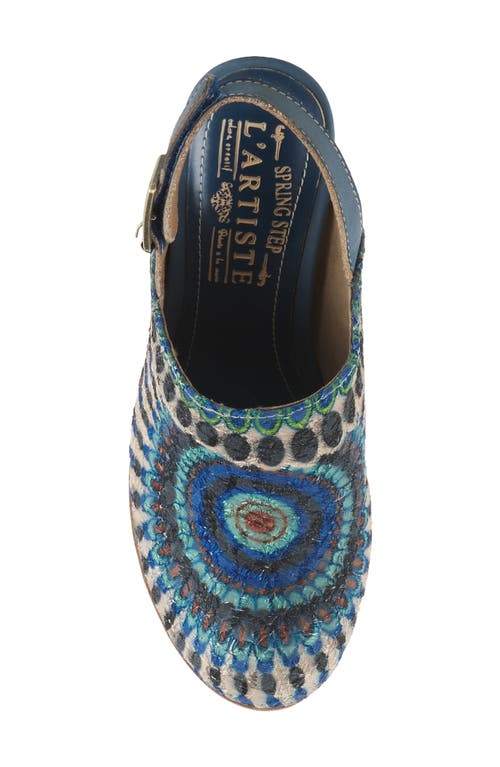 L'artiste By Spring Step Zipi Slingback Platform Clog In Blue Multi