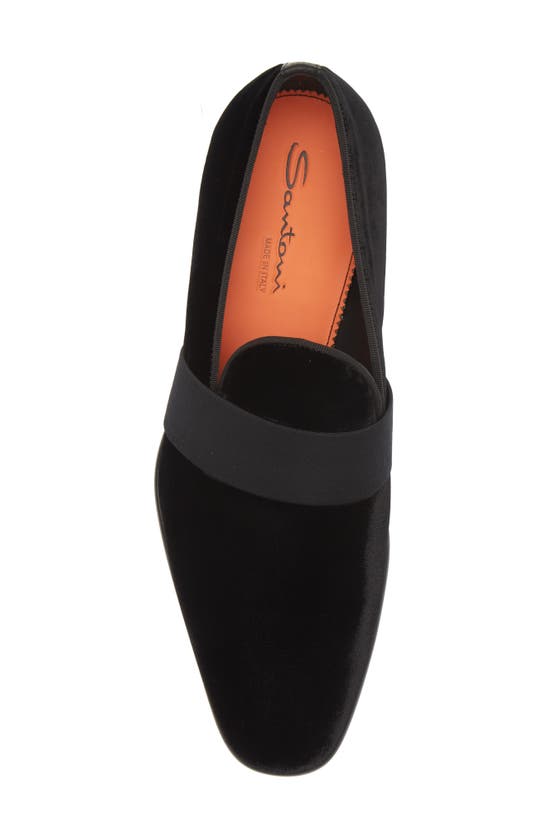 Shop Santoni Isomer Velvet & Leather Slip-on Shoe In Black-n01