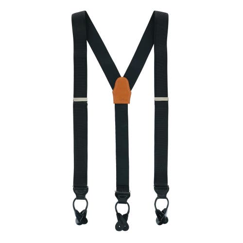 Trafalgar Big & Tall Classic Stretch Button End Suspenders In Black