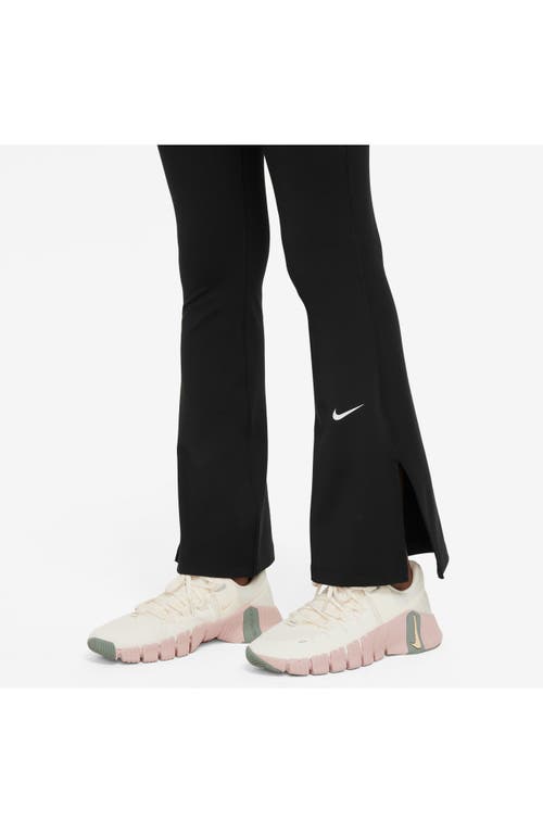 Shop Nike Kids'  One Dri-fit Flare Leggings In Black/white