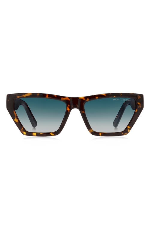 Marc Jacobs 55mm Gradient Cat Eye Sunglasses in Havana/Blue Shaded at Nordstrom