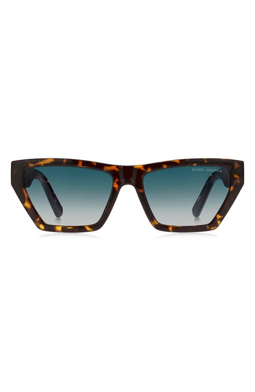 Marc Jacobs 55mm Gradient Cat Eye Sunglasses In Havana/blue Shaded