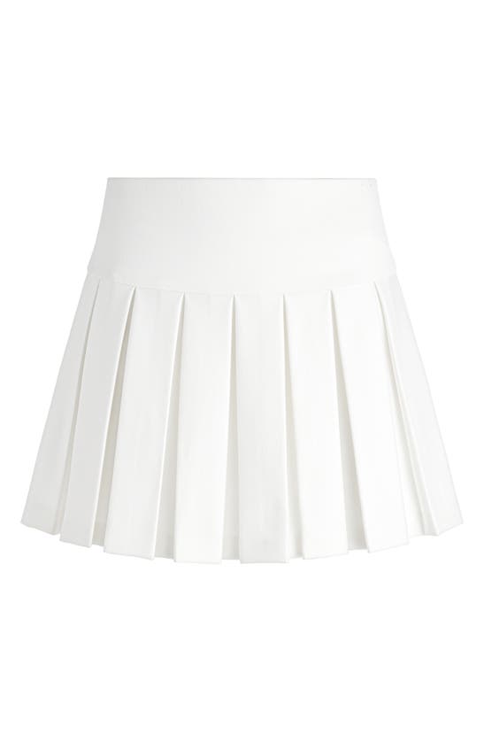 Shop Alice And Olivia Emilie Box Pleat Miniskirt In Off White