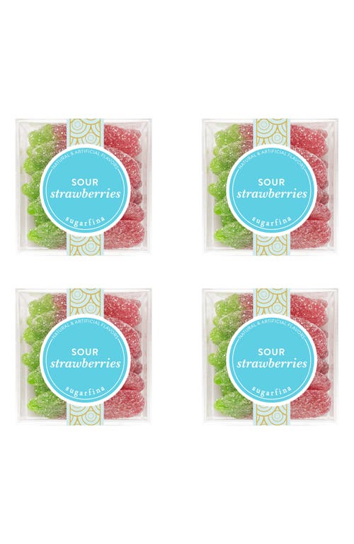sugarfina Sour Strawberries 4-Piece Candy Cubes in Blue at Nordstrom