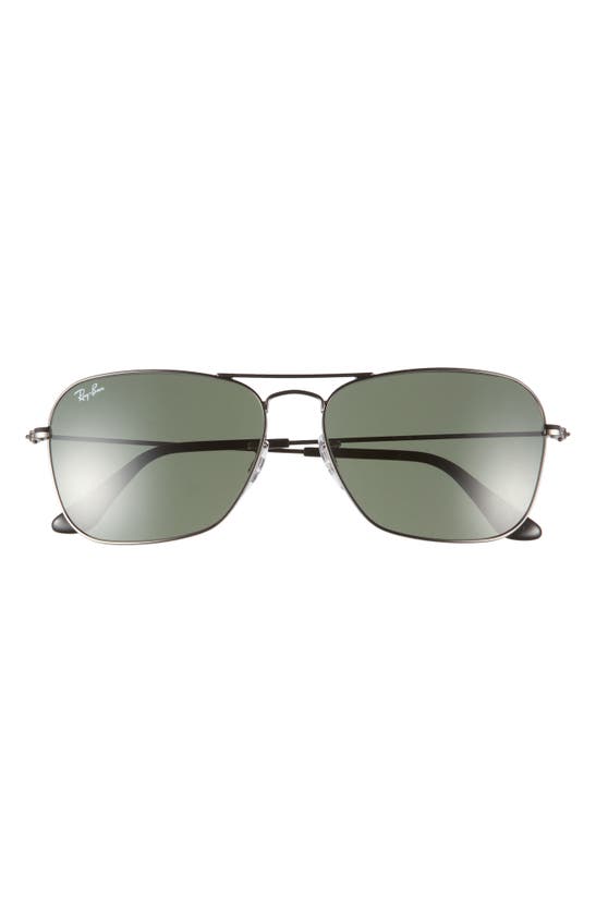 Shop Ray Ban Ray-ban 'caravan' 55mm Sunglasses In Gunmetal/crystal Green