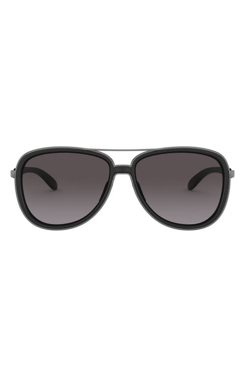 Oakley Split Time 58mm Prizm™ Polarized Pilot Sunglasses In Velvet Black/prizm Grey Grad