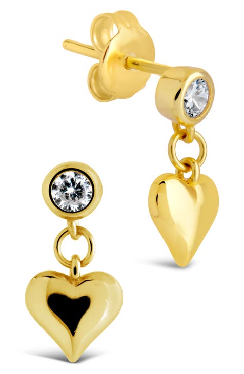 Luna Cubic Zirconia Heart Drop Earrings