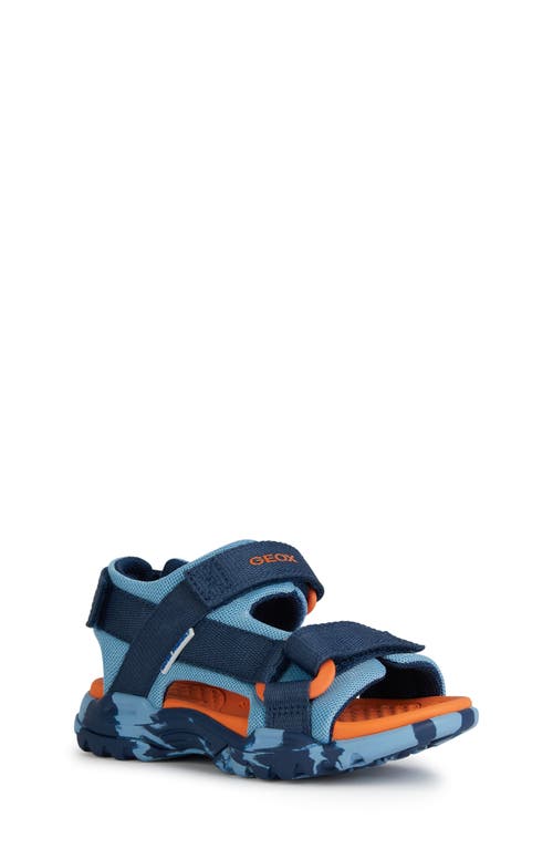 Geox Kids' Borealis Sandal In Light Blue/navy
