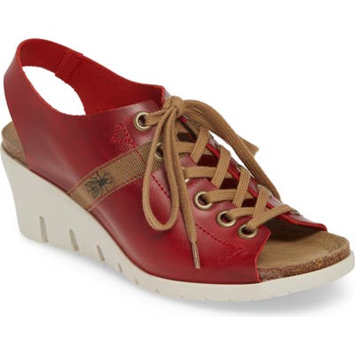 Fly London Iant Wedge Sandal - Burgundy