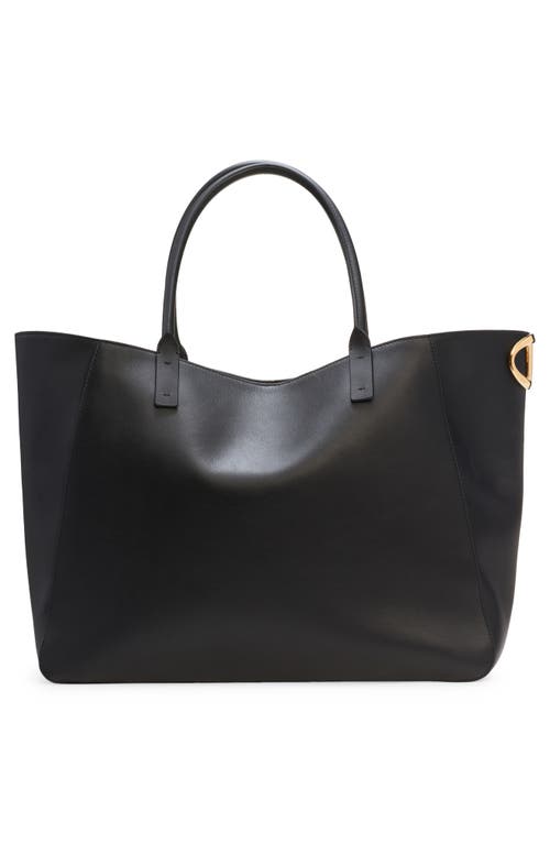 Shop Valentino Garavani Small Vlogo Detail Leather Tote In Nero