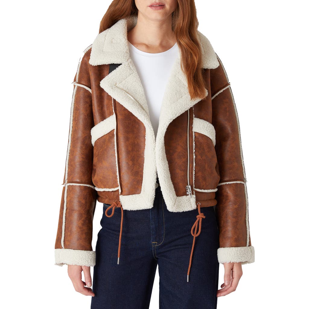 Blanknyc Faux Shearling Jacket In Steady Habit