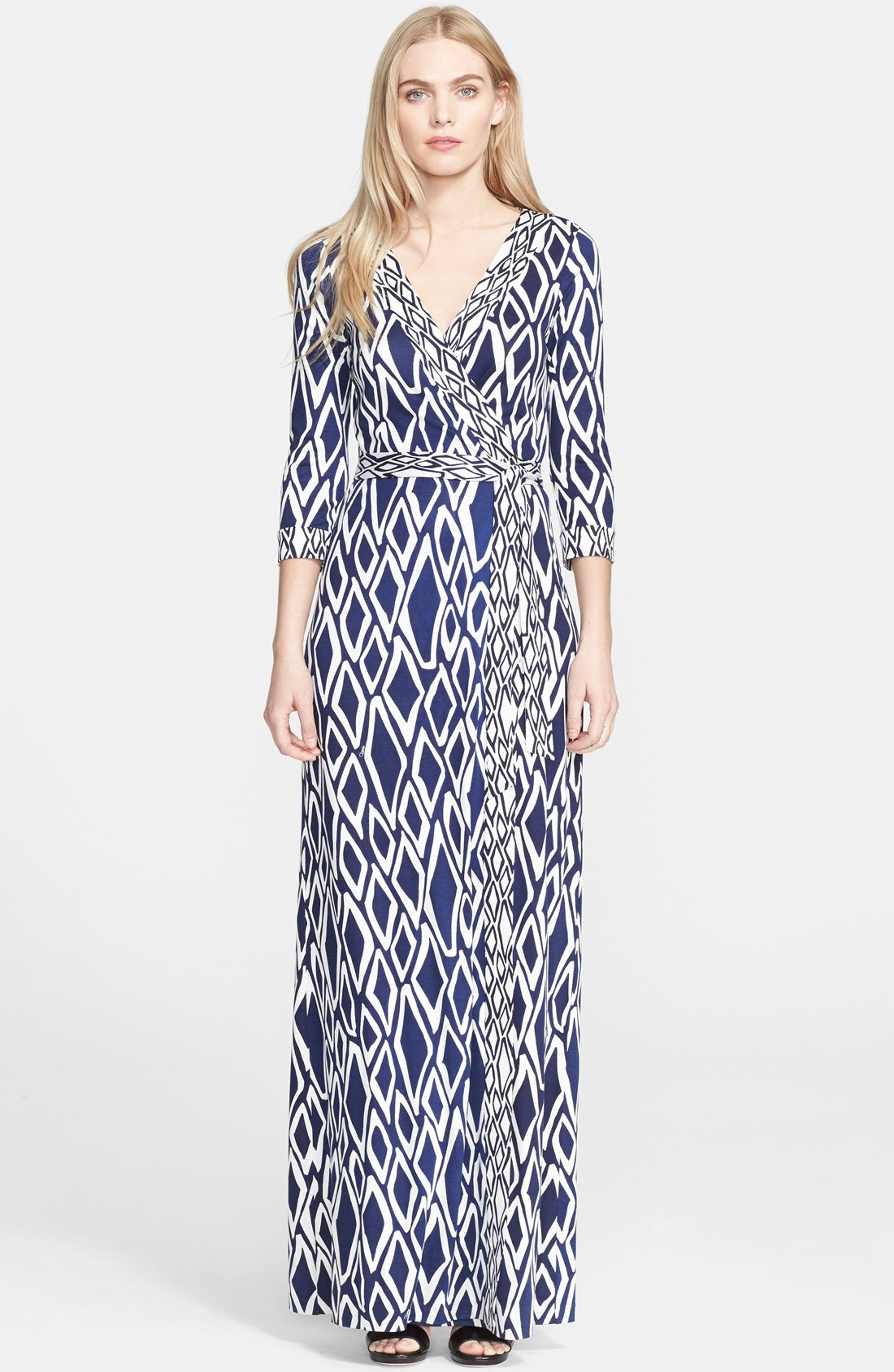 Diane von Furstenberg 'Julian' Long Silk Wrap Dress | Nordstrom