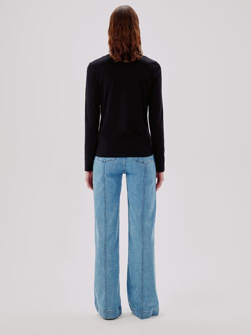 Another Tomorrow Long Sleeve Tee In Black