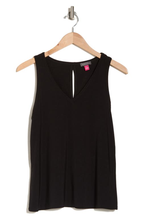 Shop Vince Camuto V-neck Split Back Tank In Rich Black