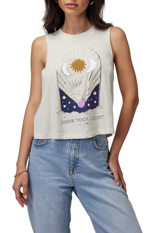 Spiritual Gangster Shine Your Light Graphic Tank White Sand at Nordstrom,