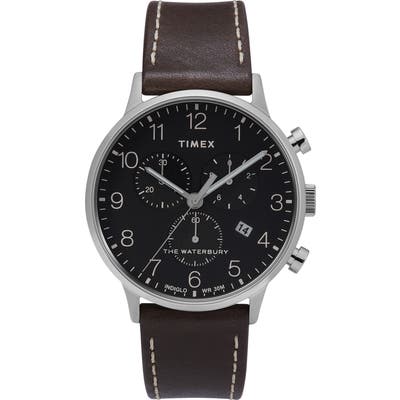 Timex Waterbury Chronograph Leather Strap Watch, 40Mm