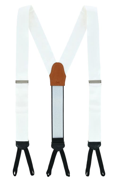 Trafalgar The Monte Bello Jacquard Silk Suspenders in White at Nordstrom