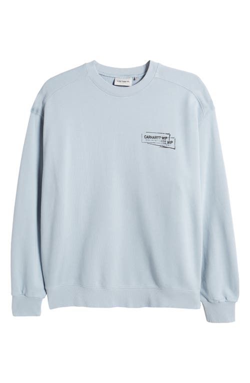 Shop Carhartt Work In Progress Stamp Loose Fit Graphic Sweatshirt In Misty Sky/black