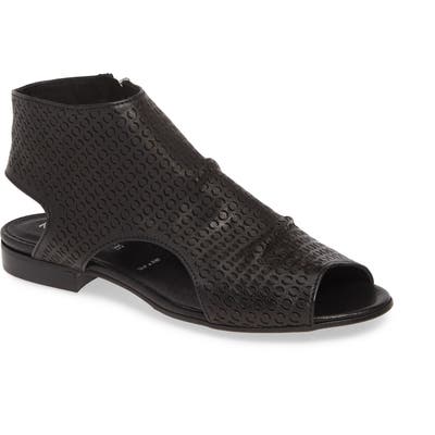 Ron White Aerika Laser Cut Shield Sandal - Black